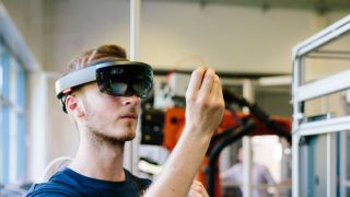 person with VR glasses