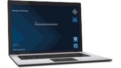 Notebook screen showing R&S®Trusted Disk pre-boot authentication