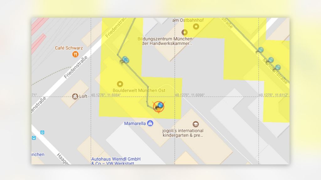 Identified area for interference hunting