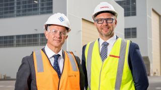 Gareth Evans, Managing Director, Rohde & Schwarz Australia, and Jason Loveday, Program Director, Hunter Class Frigate Program, BAE Systems Australia – Maritime, at the Osborne Naval Shipyard. (Image: James Elsby) Gareth Evans, Managing Director, Rohde & Schwarz Australia, and Jason Loveday, Program Director, Hunter Class Frigate Program, BAE Systems Australia – Maritime, at the Osborne Naval Shipyard. (Image: James Elsby)