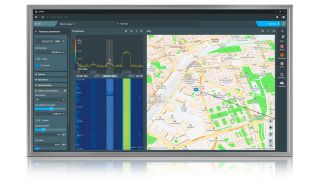 r&s®ceptor 信号监测模式，在地图中显示实时方位线。