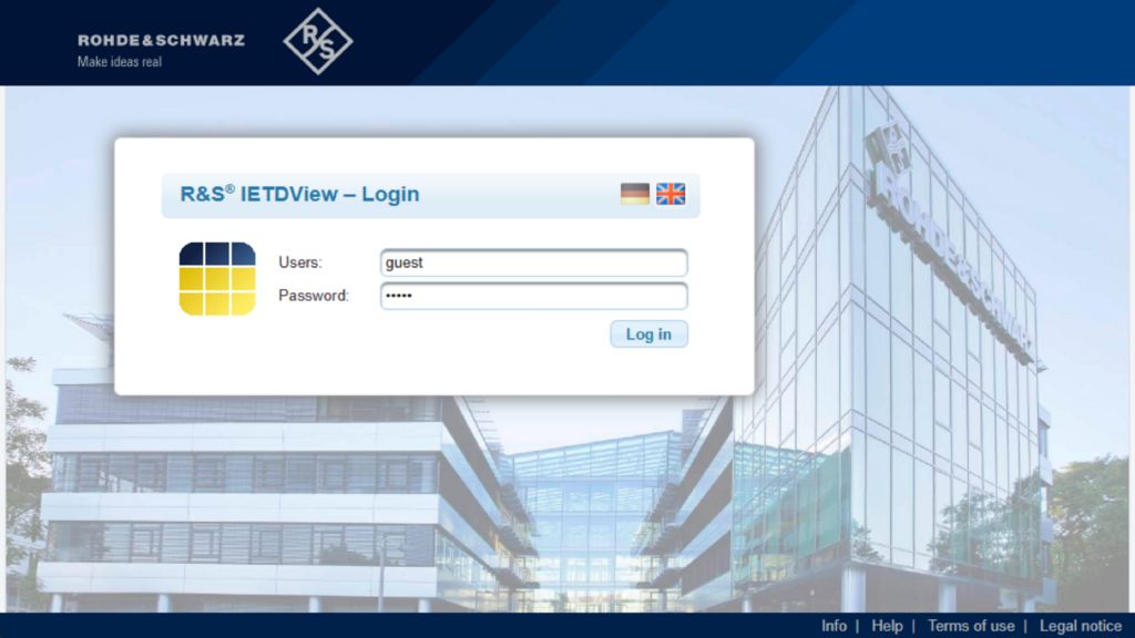 R&S®IETDView - Login