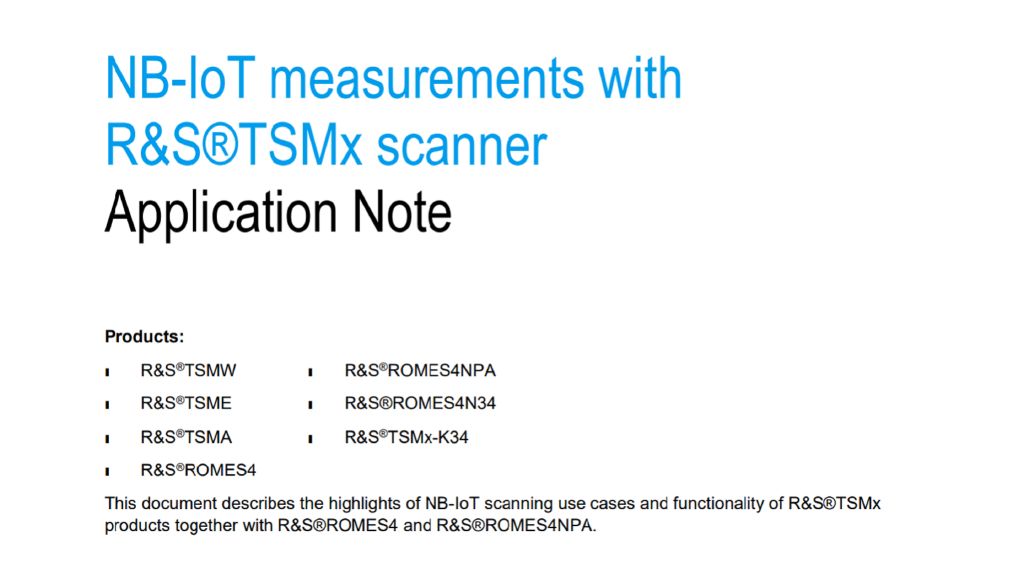 Application note: NB-IoT scanner measurements