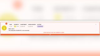 Minor alarm indicating a system slave has disconnected