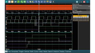 R&S®RTO 示波器数字通道的分辨率为 200 ps，可以检测到短毛刺。