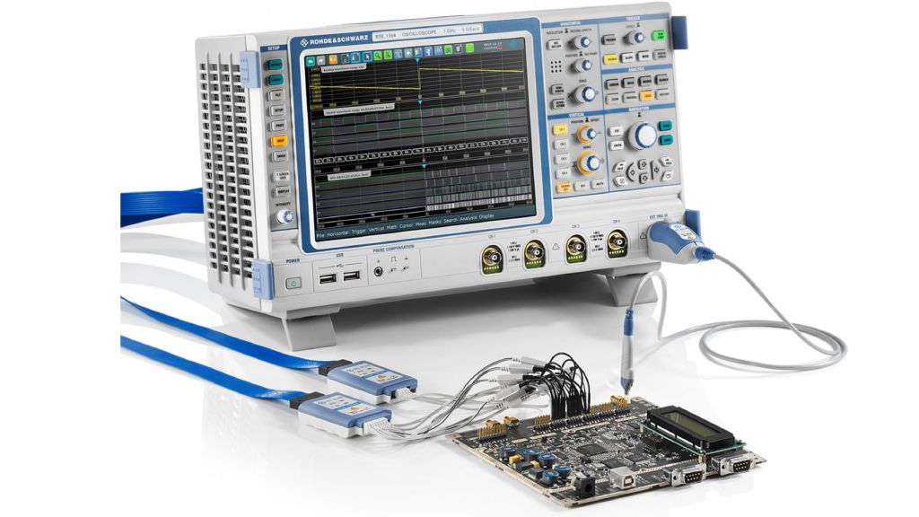 混合信号选件可使 R&S®RTE1000 示波器成为具有 16 个数字通道、易于使用的混合信号示波器 (MSO)。