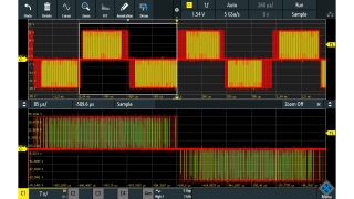 在负向脉冲上通过宽度触发捕获的双极性 PWM 信号