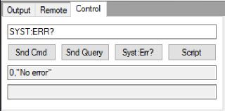 应用软件中电源的 SCPI 远程控制选项卡