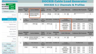 设置 DOCSIS 3.1 信道的 R&S®CLGD 图形用户界面。
