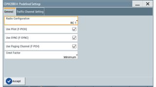 预定义设置对话框