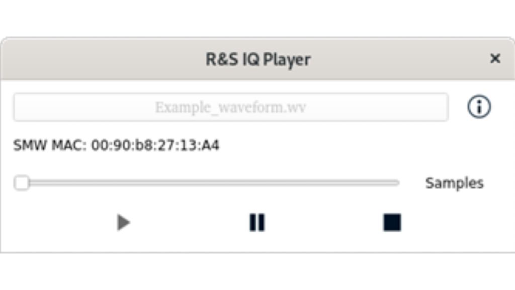 Screenshot of the R&S®I/Q player