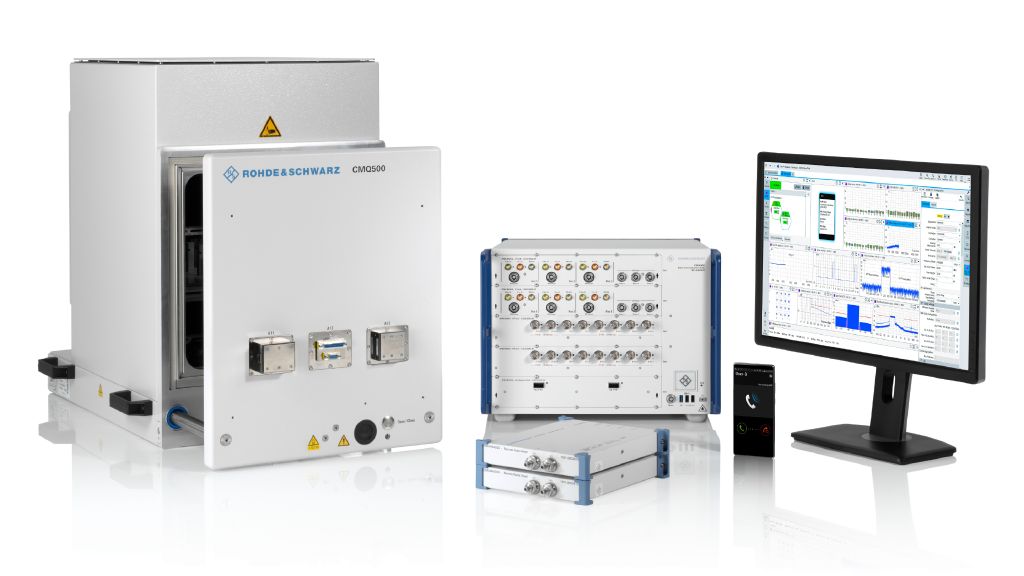 R&S®CMX500 5G 无线电通信测试仪：用于数据吞吐量测试的 FR1/FR2 测试装置。