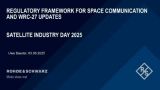 Regulatory framework for space communication and WRC-27 updates