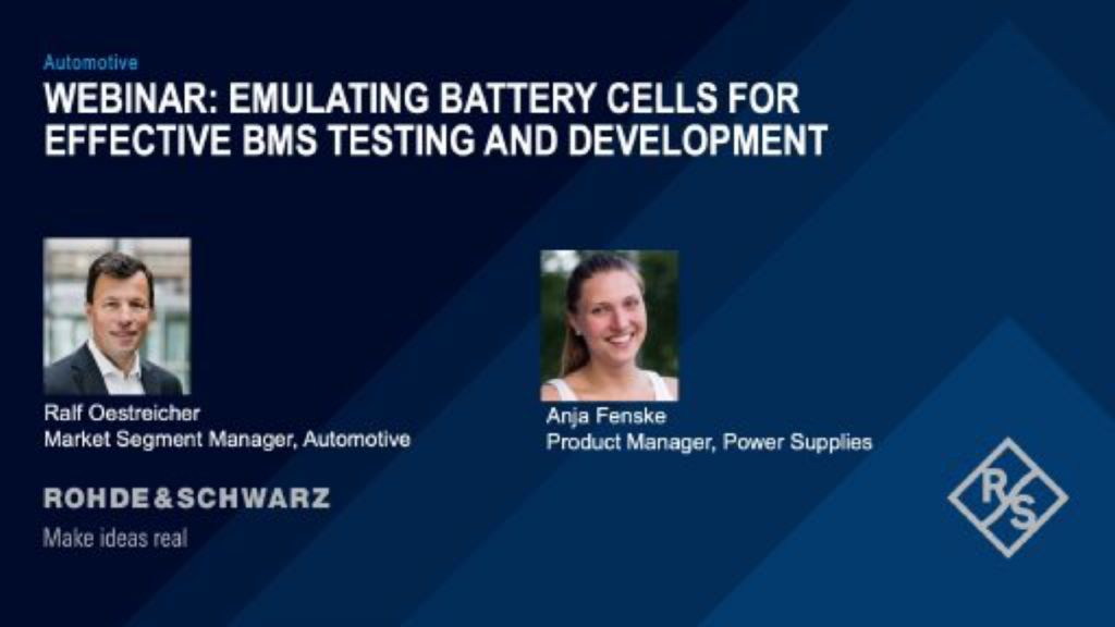 Webinar: Emulating battery cells for effective BMS testing and development