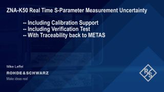 ZNA-K50 Real Time S-Parameter Measurement Uncertainty