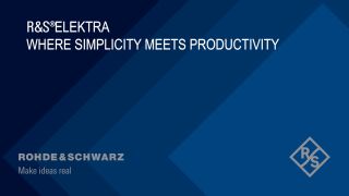R&S®ELEKTRA 测试软件