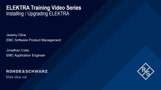 Installing or upgrading R&S®ELEKTRA