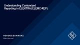 Understanding customized reporting in ELEKTRA