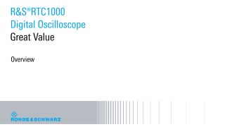 R&S®RTC1000 - X-in1 oscilloscope