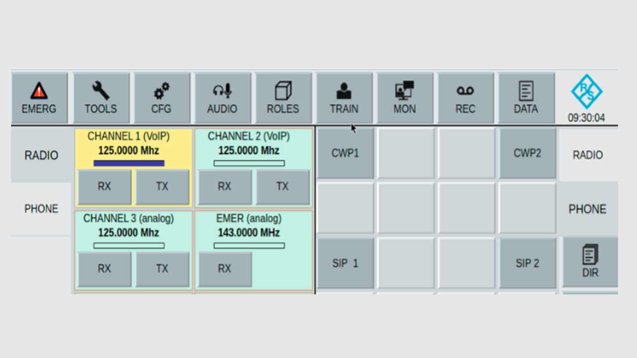 Detail of the VCS-4G GUI