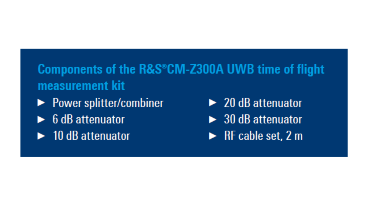 R&S®CM-Z300A UWB 飞行时间测量套件的组件
