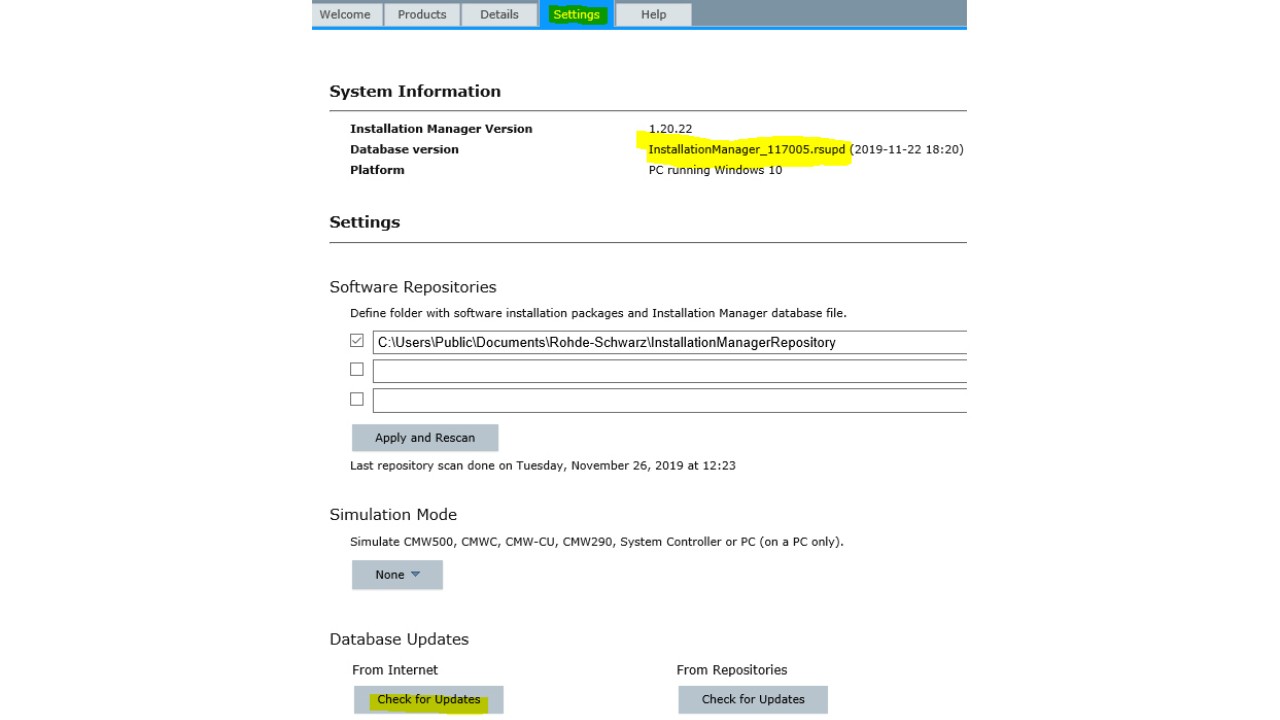 CMsquares download file not available in R&S Installation Manager 