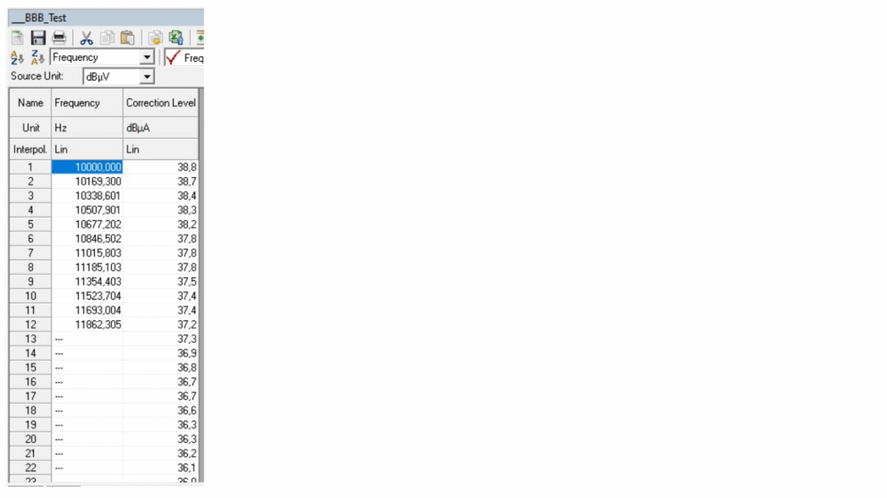 EMC32：粘贴 Excel 数据后转换因子错误 – 屏幕 2