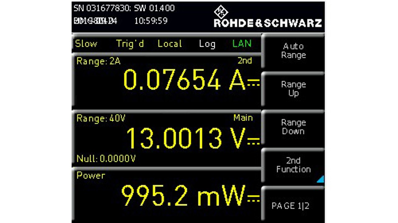 Display current and voltage measurement at the same time - result