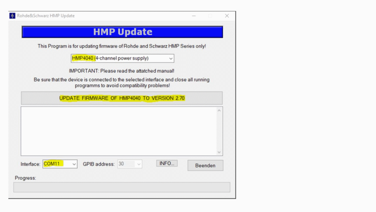 HMP 系列无法通过 USB 端口更新固件 – 图像 4