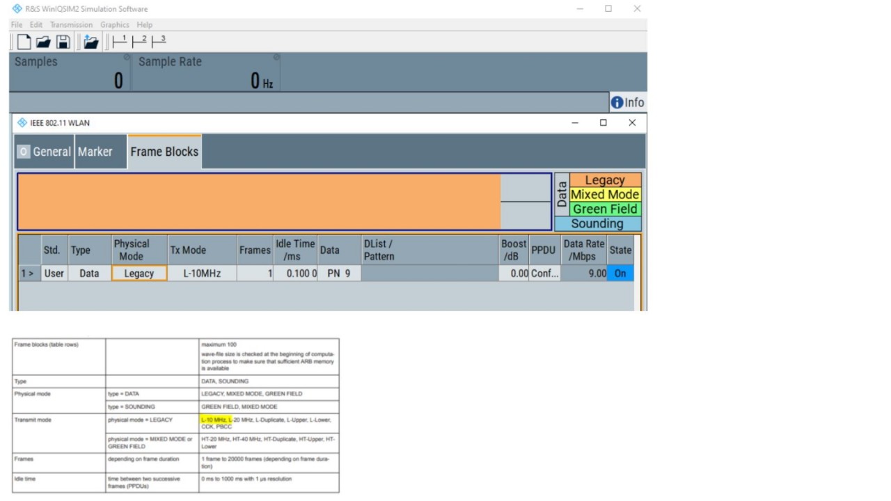 如何使用 WinIQSIM2 生成 WLAN IEEE 802.11p 测试信号 – 屏幕 2