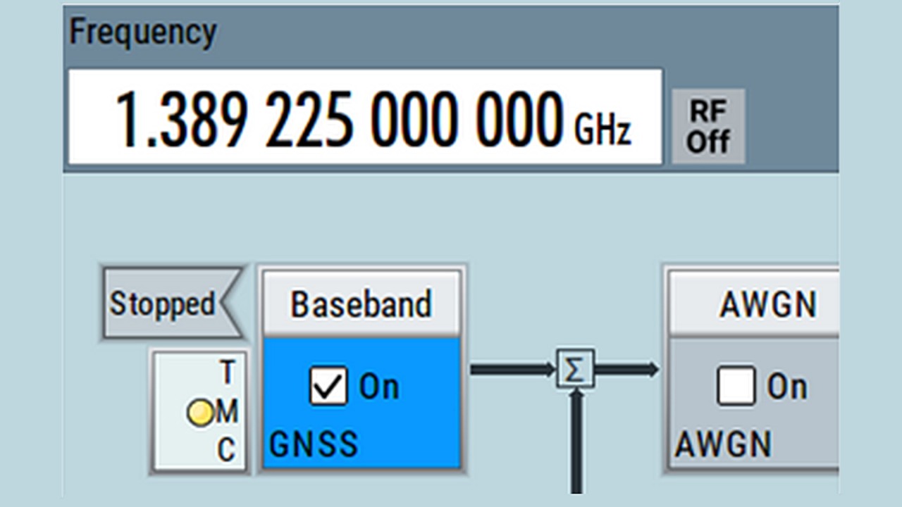 Center frequency in GNSS mode