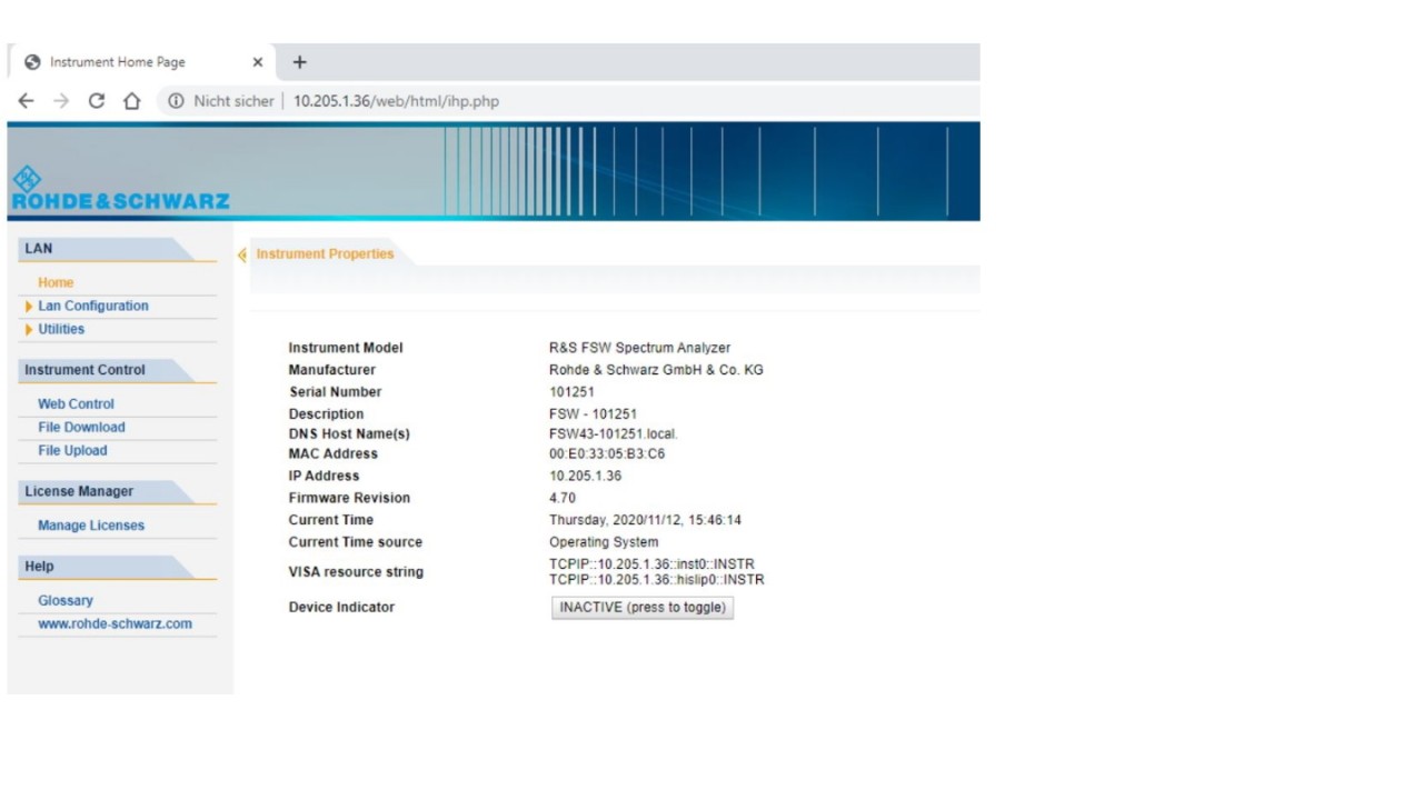 Web control on FSW using VNC - screen1