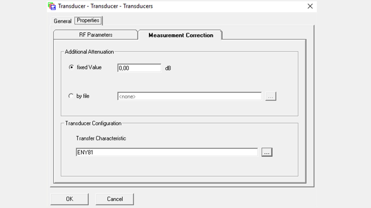 Transducer correction table