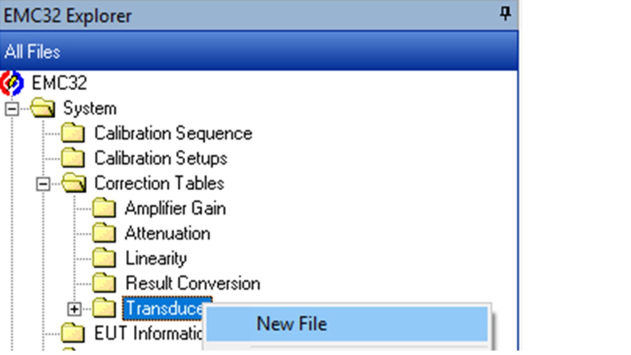 Create transducer correction table
