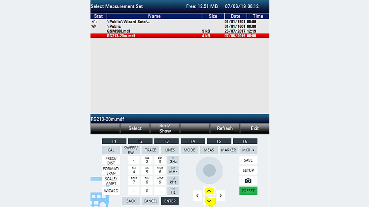 Select measurement setup