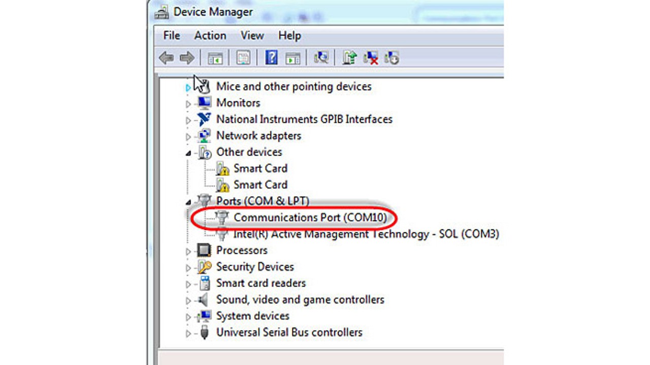 Changing virtual COM port to use field probe with EMC32