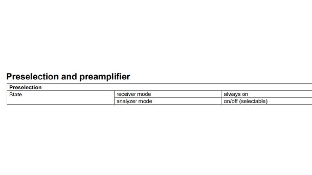 How to set the preselector to off 