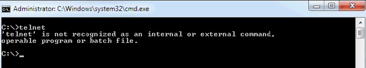 How to enable Telnet Client in Windows 7