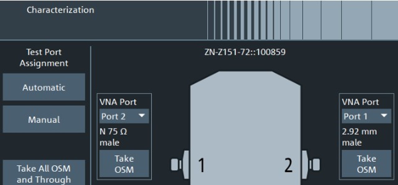 ZNB/ZND – 校准单元表征界面显示错误的连接器类型 