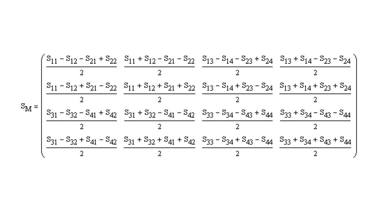 Calculate the mixed-mode S-parameter from an S4P file