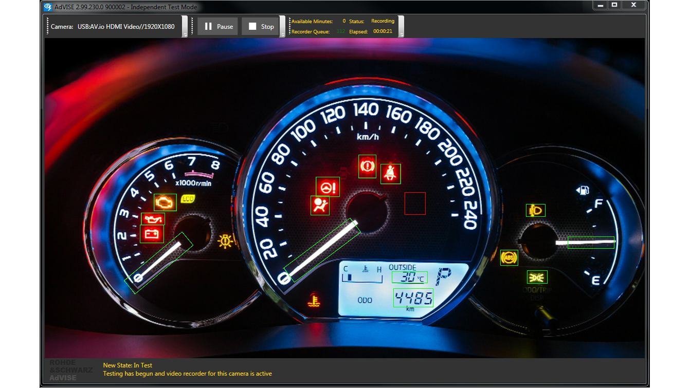 R&S®AdVISE Visual Inspection Software Monitoring of Dynamic Turn