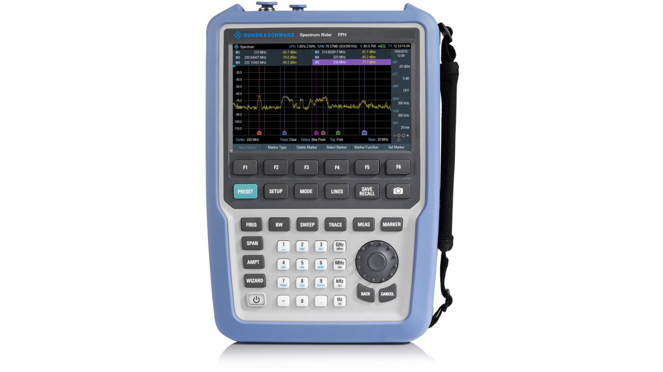 R&S®Spectrum Rider FPH handheld spectrum analzyer, front view