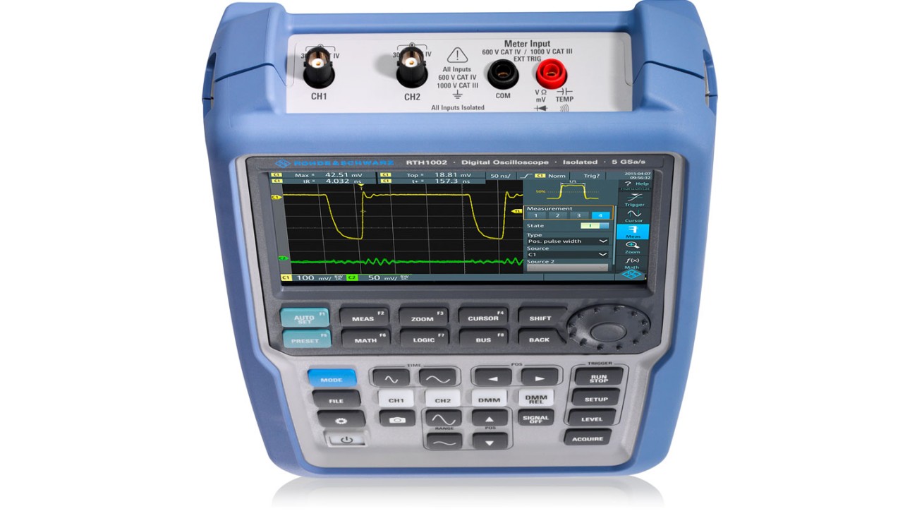 R&S®Scope Rider handheld oscilloscope, 2 channel model with DMM