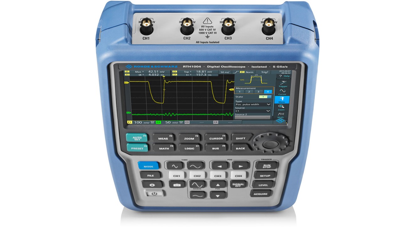 R&S®Scope Rider handheld oscilloscope, 4 channel model