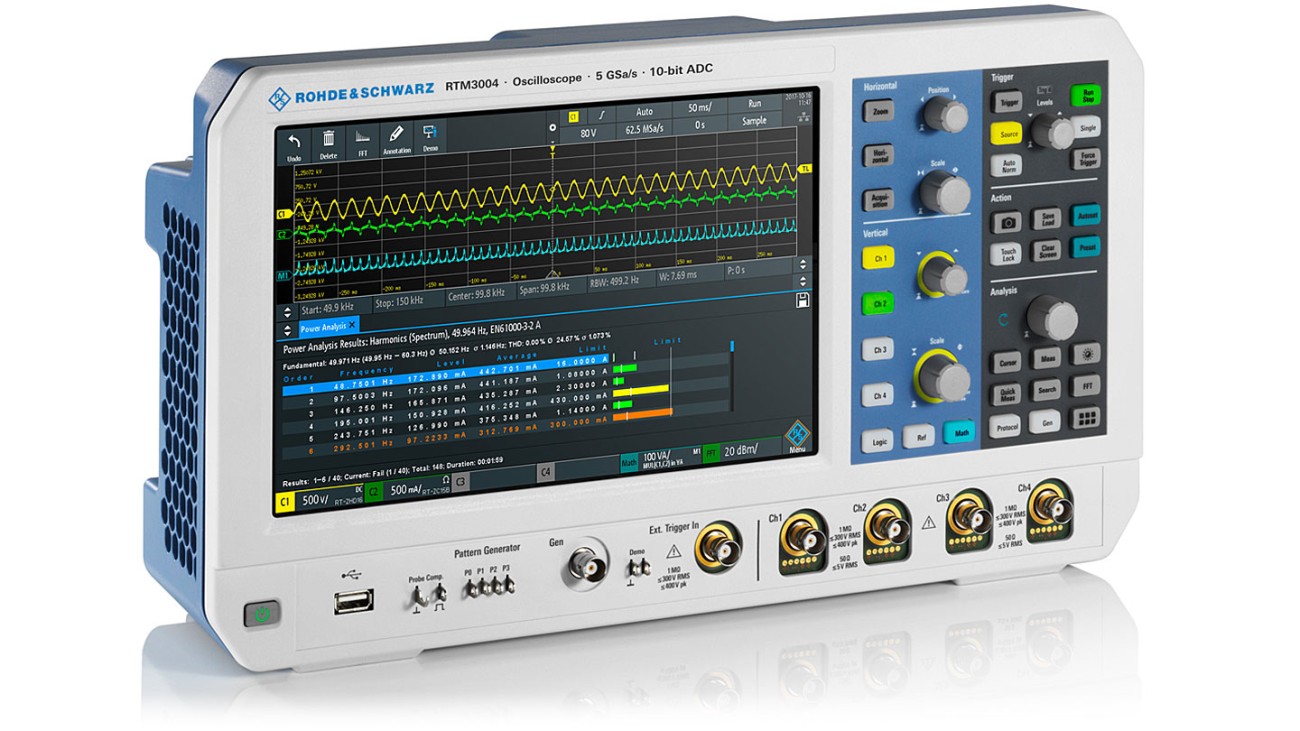 R&S®RTM3000 oscilloscope, side view