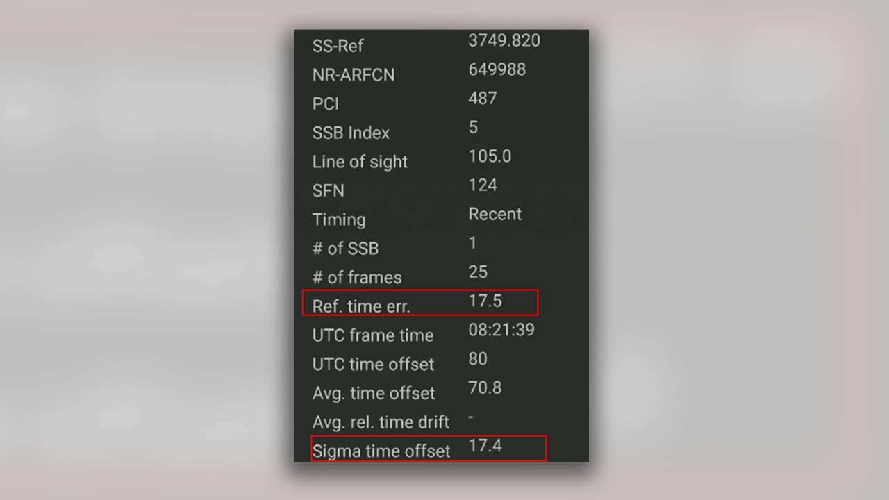 Figure 4: Time alignment error quality indicators (reference time error and confidence interval)