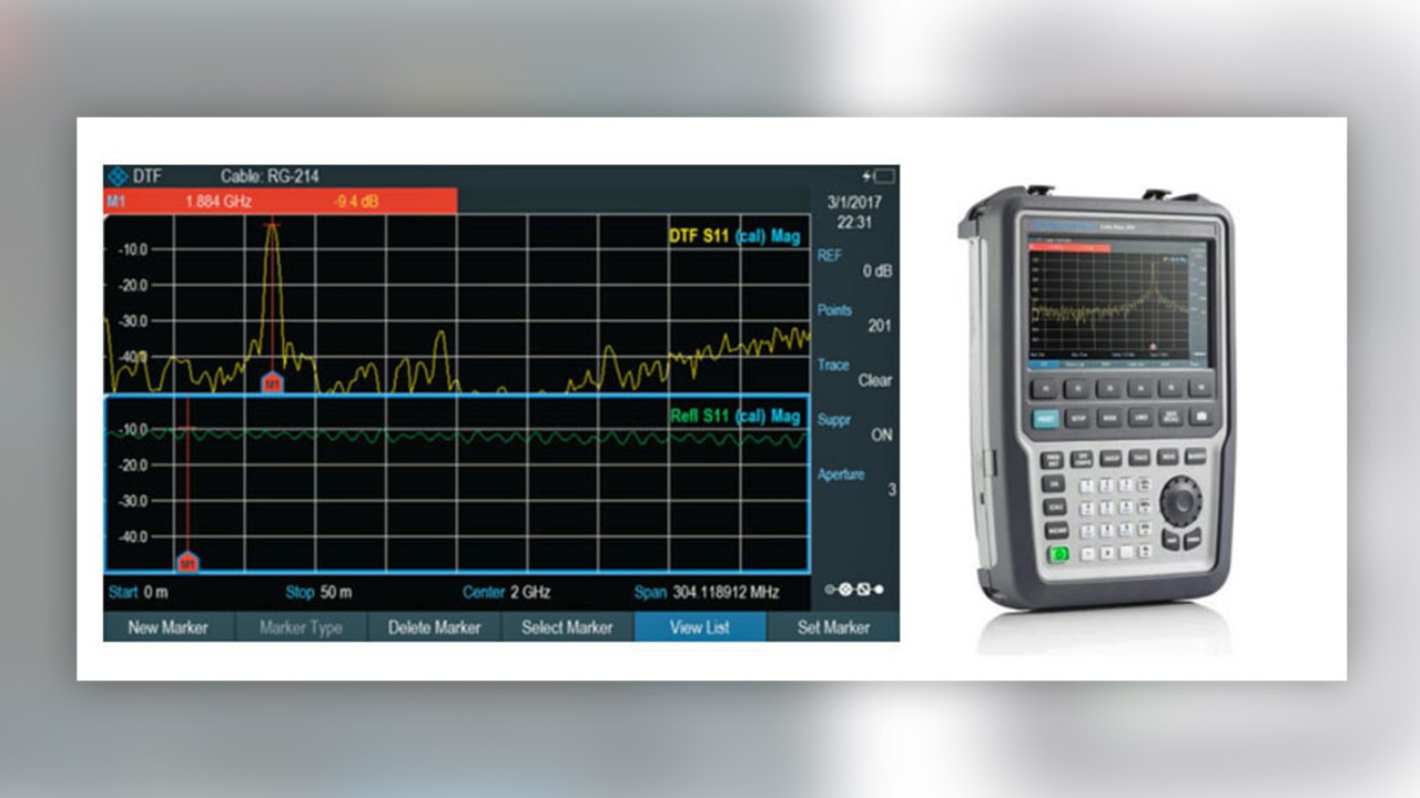 Distance-to-fault and return loss measurement on the Cable Rider ZPH cable and antenna analyzer