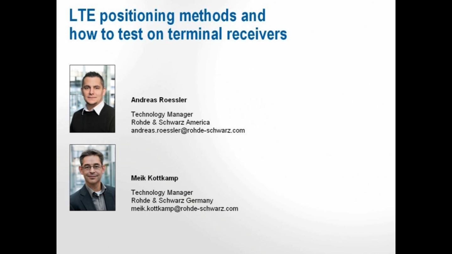 LTE Positioning Methods and How to Test on Terminal Receivers