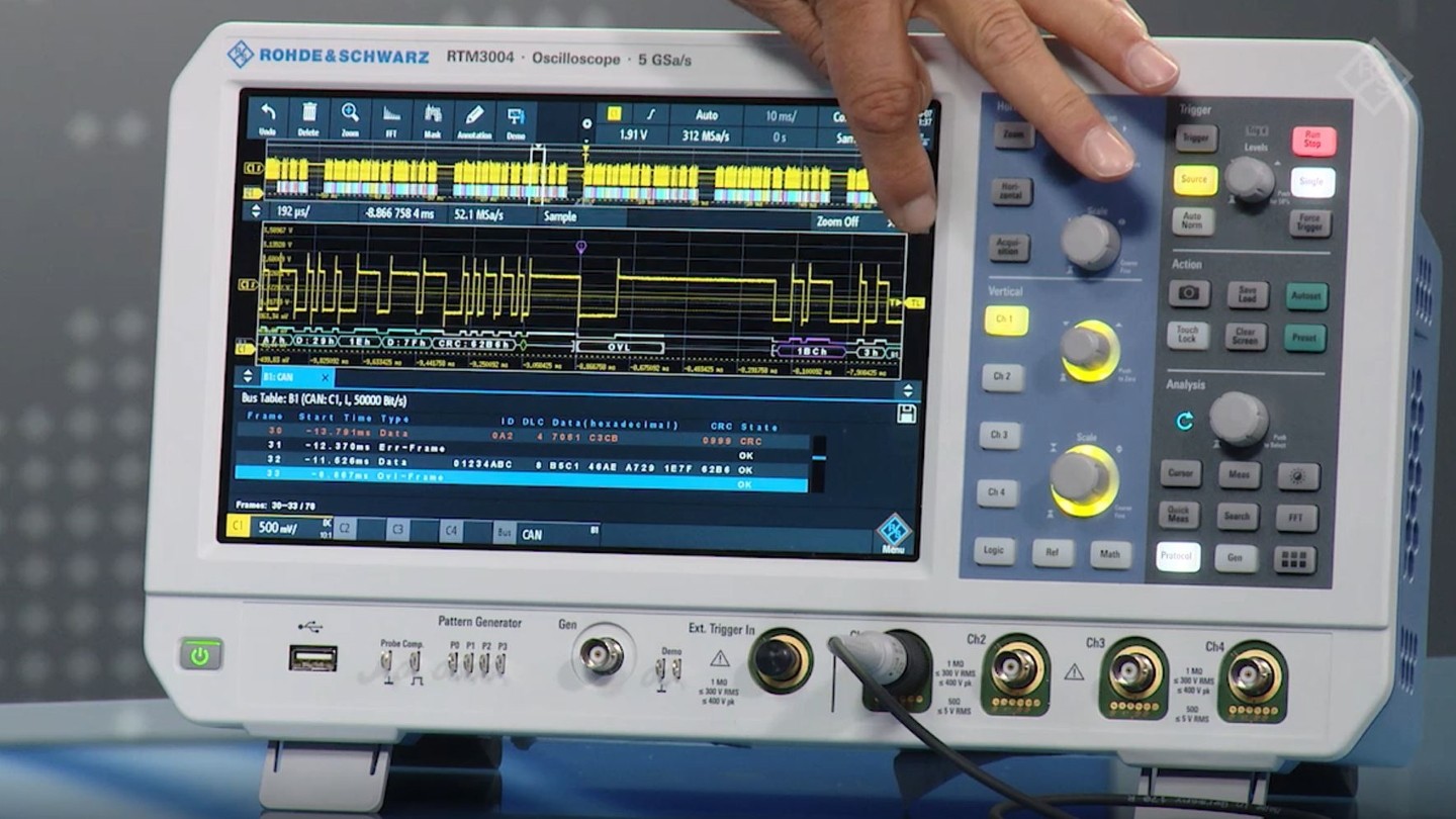 Serial bus decoding capability with an Oscilloscope