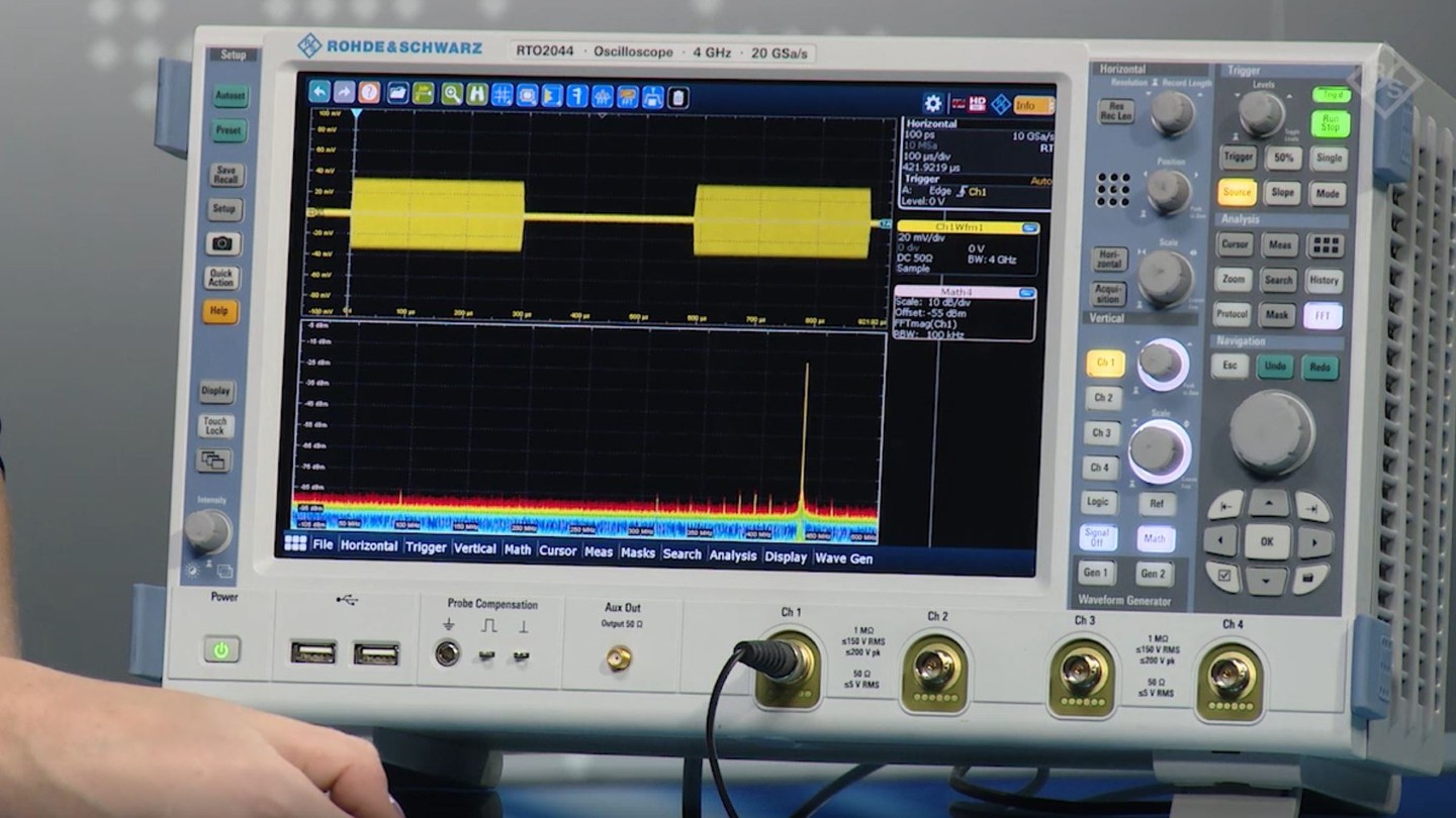 Trigger in frequency domain to with the Zone Trigger to capture burst signals